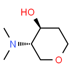 2H-Pyran-4-ol, 3-(dimethylamino)tetrahydro-, trans- (9CI) Structure