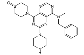 N-benzyl-N-methyl-4-(1-oxo-1,4-thiazinan-4-yl)-2-piperazin-1-ylpyrimido[5,4-d]pyrimidin-8-amine结构式