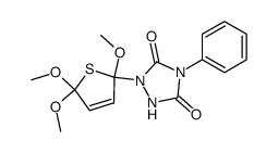 4-phenyl-1-(2,5,5-trimethoxy-2,5-dihydrothiophen-2-yl)-1,2,4-triazolidine-3,5-dione结构式