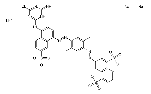 trisodium 3-[[4-[[4-[(4-amino-6-chloro-1,3,5-triazin-2-yl)amino]-7-sulphonato-1-naphthyl]azo]-2,5-dimethylphenyl]azo]naphthalene-1,5-disulphonate结构式