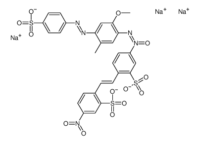 trisodium 5-[[2-methoxy-5-methyl-4-[(4-sulphonatophenyl)azo]phenyl]-N,N,O-azoxy]-2-[2-(4-nitro-2-sulphonatophenyl)vinyl]benzenesulphonate Structure