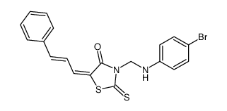 4-Thiazolidinone, 3-(((4-bromophenyl)amino)methyl)-5-(3-phenyl-2-prope nylidene)-2-thioxo-结构式