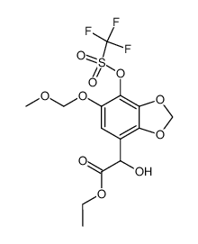 1,3-Benzodioxole-4-acetic acid, α-hydroxy-6-(methoxymethoxy)-7-[[(trifluoromethyl)sulfonyl]oxy]-, ethyl ester结构式