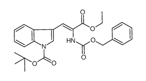 ethyl (Z)-Nα-benzyloxycarbonyl-Nin-tert-butyloxycarbonyl-α,β-didehydrotriptophanate Structure