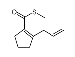 1-Cyclopentene-1-carbothioic acid, 2-(2-propen-1-yl)-, S-methyl ester Structure