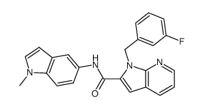 N-(1-methyl-1H-indol-5-yl)-1-[(3-fluorophenyl)methyl]-1H-pyrrolo[2,3-b]pyridine-2-carboxamide Structure