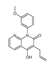 4-hydroxy-1-(3-methoxyphenyl)-3-(2-propenyl)-1,8-naphthyridin-2(1H)-one结构式