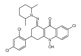 7-Chloro-3-[2,4-dichlorophenyl]-1-[[2,6-dimethyl-1-piperidinyl]imino]- 1,3,4,10-tetrahydro-10-hydroxy-9(2H)-acridinone Structure