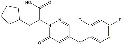 2-(4-(2,4-difluorophenoxy)-6-oxopyridazin-1(6H)-yl)-3-cyclopentylpropanoic acid Structure