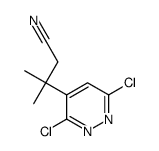 3-(3,6-dichloropyridazin-4-yl)-3-methylbutanenitrile Structure