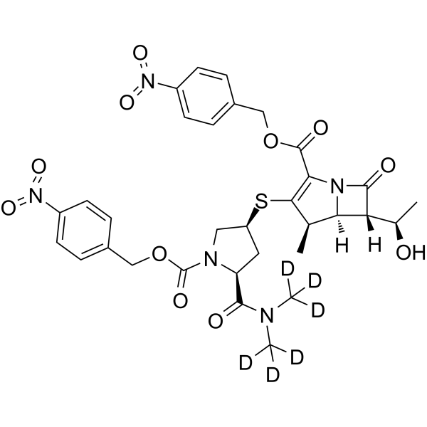 N-4-Nitrobenzyloxycarbonyl Meropenem-d6 4-Nitrobenzyl Ester Structure