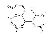 methyl 2,3,4-tri-O-acetyl-6-O-formyl-α-D-glucopyranoside结构式