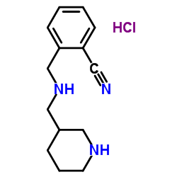 2-{[(Piperidin-3-ylmethyl)-amino]-Methyl}-benzonitrile hydrochloride structure