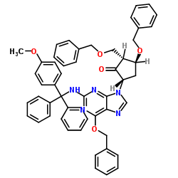 (2R,3S,5S)-3-苄氧基-5-[2-[[(4-甲氧基苯基)二苯基甲基]氨基]-6-苄氧基-9H-嘌呤-9-基]-2-苄氧基甲基环戊星空app结构式