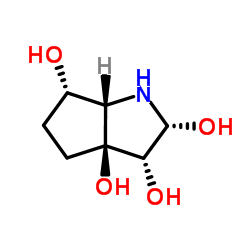 Cyclopenta[b]pyrrole-2,3,3a,6(1H)-tetrol, hexahydro-, (2-alpha-,3-alpha-,3a-ba-,6-alpha-,6a-ba-)- (9CI) Structure