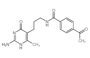 4-acetyl-N-[3-(2-amino-4-methyl-6-oxo-3H-pyrimidin-5-yl)propyl]benzamide结构式