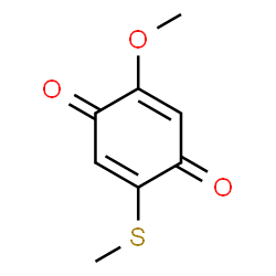 2-Methoxy-5-(methylthio)-2,5-cyclohexadiene-1,4-dione structure