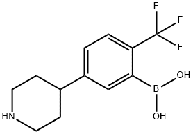 5-(Piperidin-4-yl)-2-trifluoromethylphenylboronic acid结构式