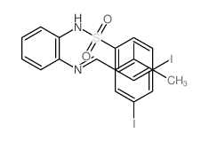 Benzenesulfonamide,N-[2-[[(2-hydroxy-3,5-diiodophenyl)methylene]amino]phenyl]-4-methyl-结构式