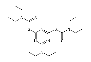 [4-(diethylamino)-6-(diethylcarbamothioylsulfanyl)-1,3,5-triazin-2-yl] N,N-diethylcarbamodithioate Structure