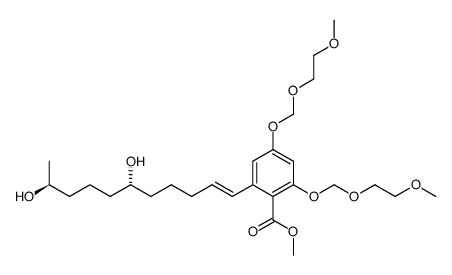 methyl 4,6-bis[(2-methoxyethoxy)methyloxy]-2-[(1'E,6'R,10'S)-6',10'-dihydroxyundec-1'-en-1'-yl]benzoate结构式