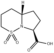 (4AS,7S)-六氢-2H-吡咯并[1,2-B][1,2]噻嗪-7-羧酸1,1-二氧化物结构式