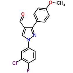 1-(3-Chloro-4-fluorophenyl)-3-(4-methoxyphenyl)-1H-pyrazole-4-carbaldehyde结构式