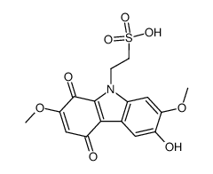 2-(6-Hydroxy-2,7-dimethoxy-1,4-dioxo-1,4-dihydro-carbazol-9-yl)-ethanesulfonic acid结构式