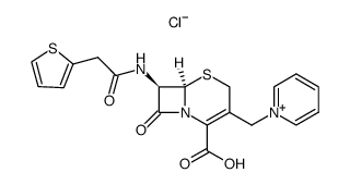 (6R-trans)-1-[[2-carboxy-8-oxo-7-[(2-thienylacetyl)amino]-5-thia-1-azabicyclo[4.2.0]oct-2-en-3-yl]methyl]pyridinium chloride structure