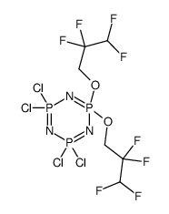 2,2,4,4-tetrachloro-6,6-bis(2,2,3,3-tetrafluoropropoxy)-1,3,5-triaza-2λ5,4λ5,6λ5-triphosphacyclohexa-1,3,5-triene结构式