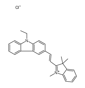 3-[(1,3-dihydro-1,3,3-trimethyl-2H-indol-2-ylidene)ethylidene]-9-ethyl-3H-carbazolium chloride structure