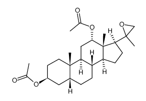 (20R,S)-20,21-Epoxy-20-methyl-5β-pregnan-3β,12α-diol-diacetat结构式