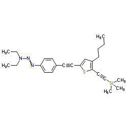 1-[4-({4-Butyl-5-[(trimethylsilyl)ethynyl]-2-thienyl}ethynyl)phenyl]-3,3-diethyl-1-triazene Structure