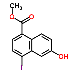 Methyl 6-hydroxy-4-iodo-1-naphthoate结构式