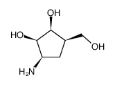 (+/-)-(1α,2α,3α,5α)-3-amino-5-(hydroxymethyl)-1,2-cyclopentanediol结构式