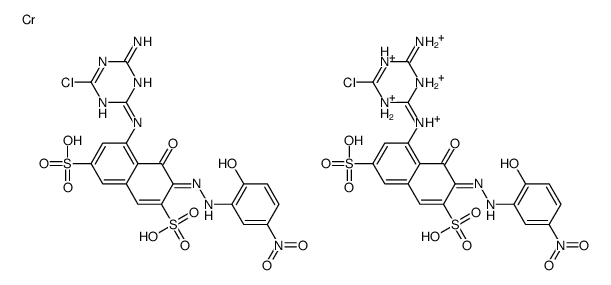 (3Z)-5-[(4-amino-6-chloro-1,3,5-triazin-2-yl)amino]-3-[(2-hydroxy-5-nitrophenyl)hydrazinylidene]-4-oxonaphthalene-2,7-disulfonic acid,chromium,hydron Structure