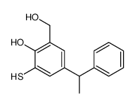 2-(hydroxymethyl)-4-(1-phenylethyl)-6-sulfanylphenol Structure