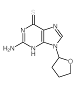 2-amino-9-(oxolan-2-yl)-3H-purine-6-thione结构式