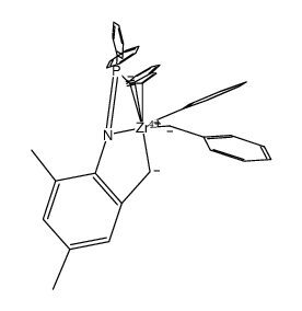 [Zr(benzyl)2(Ph2P(indenyl)N(Me2C6H2CH2))] Structure