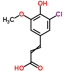 (2E)-3-(3-CHLORO-4-HYDROXY-5-METHOXYPHENYL)ACRYLIC ACID结构式