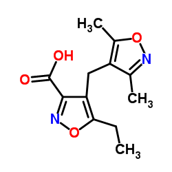 4-[(3,5-Dimethyl-1,2-oxazol-4-yl)methyl]-5-ethyl-1,2-oxazole-3-carboxylic acid结构式