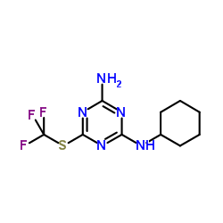 N-Cyclohexyl-6-[(trifluoromethyl)sulfanyl]-1,3,5-triazine-2,4-diamine结构式