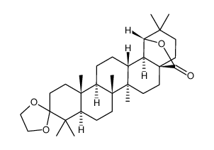 3,3-[1,2-ethanediylbis(oxy)]-19-hydroxyolean-28-oic acid lactone Structure