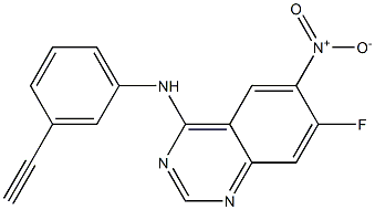 N-(3-ethynylphenyl)-7-fluoro-6-nitroquinazolin-4-amine Structure