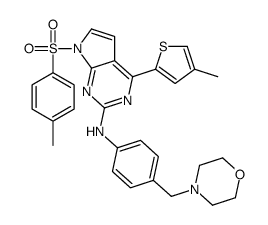 4-(4-METHYLTHIOPHEN-2-YL)-N-(4-(MORPHOLINOMETHYL)PHENYL)-7-TOSYL-7H-PYRROLO[2,3-D]PYRIMIDIN-2-AMINE structure