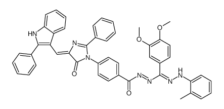 N-[(E)-C-(3,4-dimethoxyphenyl)-N-(2-methylanilino)carbonimidoyl]imino-4-[(4Z)-5-oxo-2-phenyl-4-[(2-phenyl-1H-indol-3-yl)methylidene]imidazol-1-yl]benzamide Structure