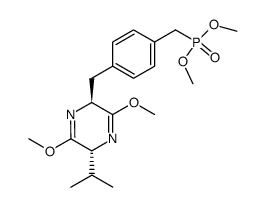 dimethyl (4-(((2S,5R)-5-isopropyl-3,6-dimethoxy-2,5-dihydropyrazin-2-yl)methyl)benzyl)phosphonate结构式