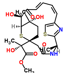 Methyl (2S)-2-[(1R,5R,15S,16S,17R)-15,17-dihydroxy-5,17-dimethyl-3,14-dioxo-7,20-dithia-4,21-diazatricyclo[14.3.1.16,9]henicosa-6(21),8,10,12-tetraen-1-yl]-2-hydroxypropanoate结构式