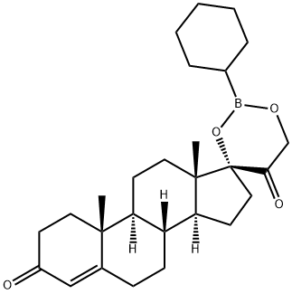 17,21-[(Cyclohexylboranediyl)bisoxy]pregn-4-ene-3,20-dione结构式