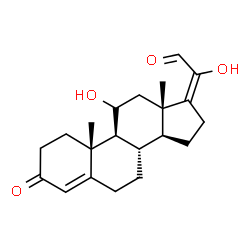 11,20-dihydroxy-3-oxopregna-4,17(20)-dien-21-al structure